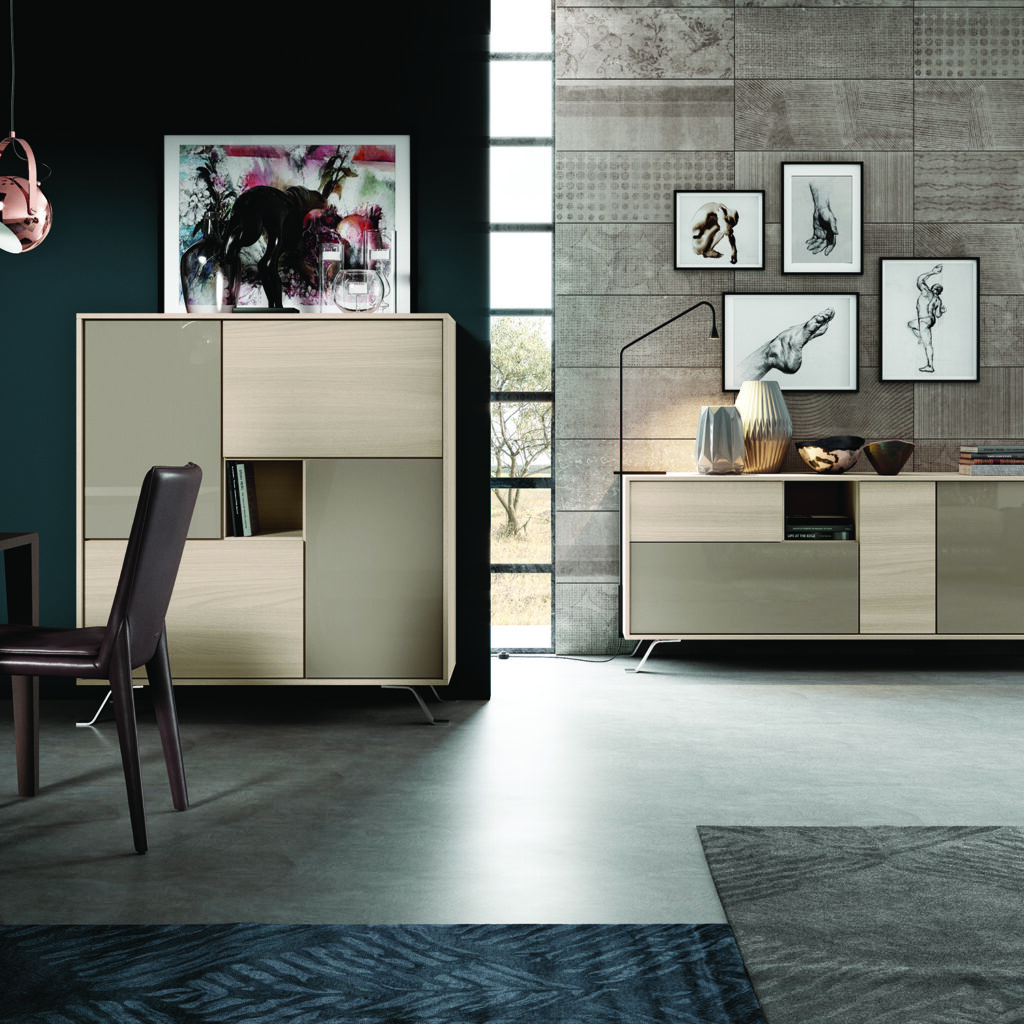Credenza e madia in due finiture