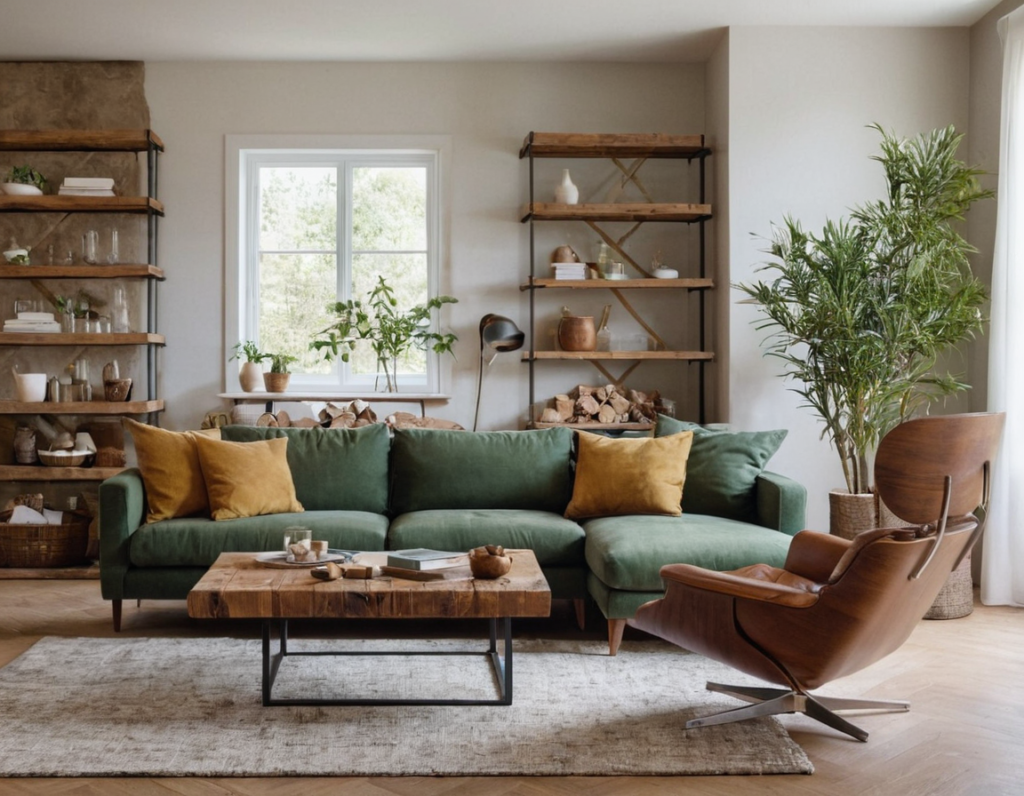 zona living moderna con libreria