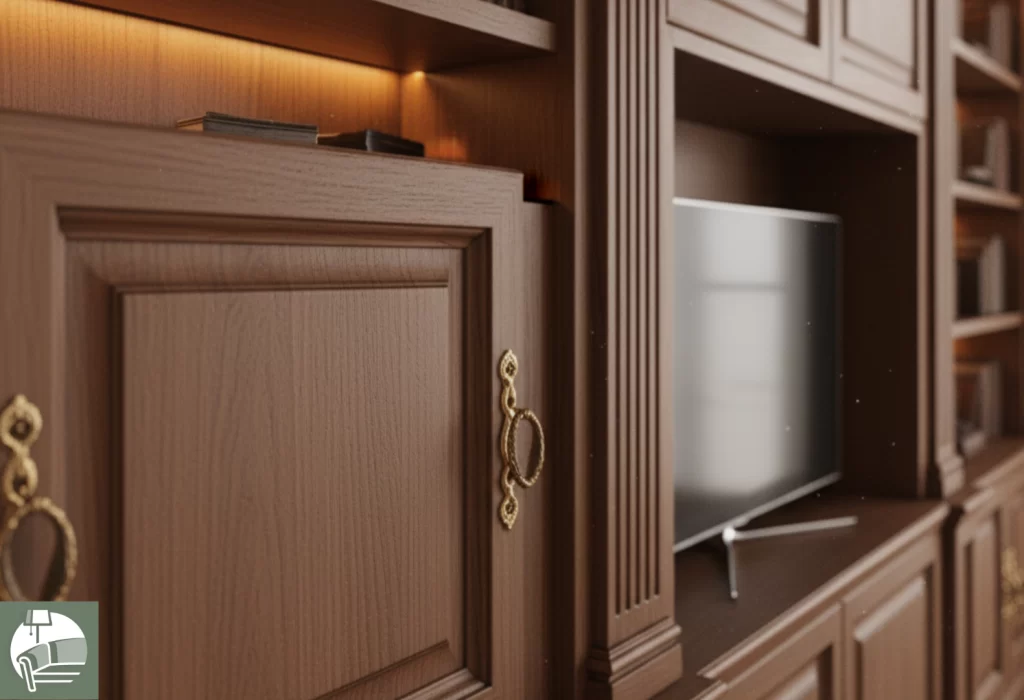 Sistema illuminazione LED integrato in parete attrezzata legno